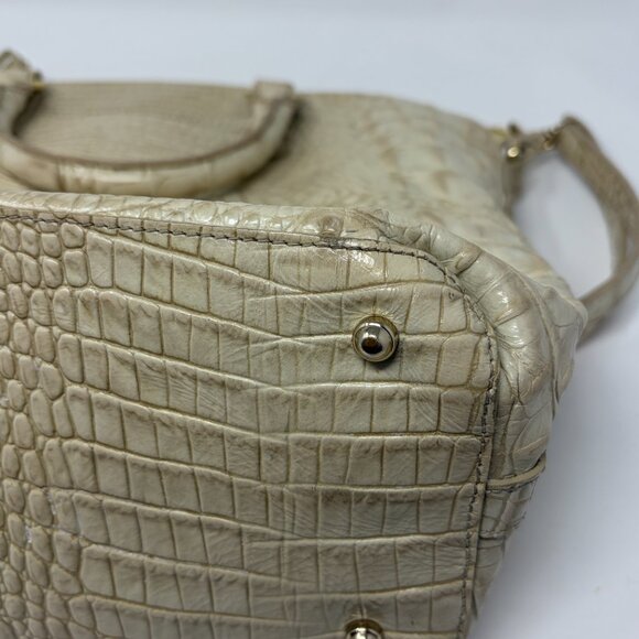 Brahmin cream Duxbury satchel bag embossed leather - Picture 8 of 16